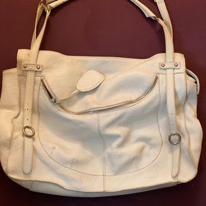 White Pebble Leathered Furla Bag